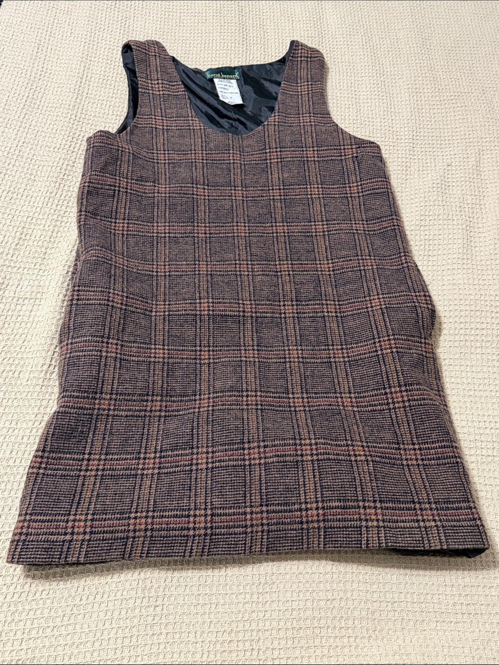 Harve Benard Brown Plaid Sleeveless Blazer Dress